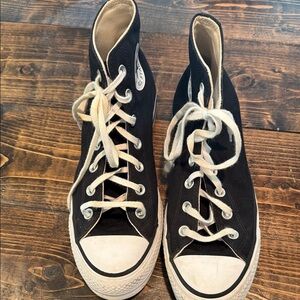 Converse Black Canvas High-Tops with White Accents